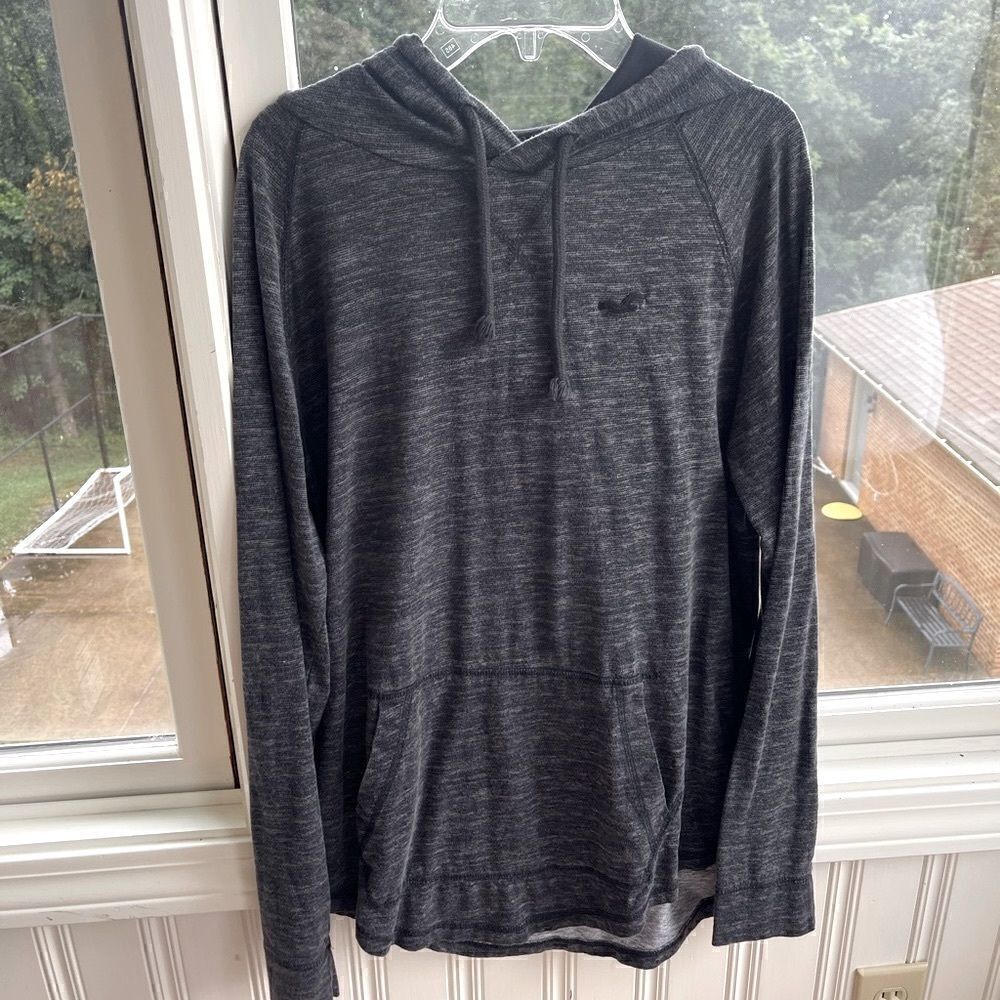 Hollister lightweight hoodie, grey, size small